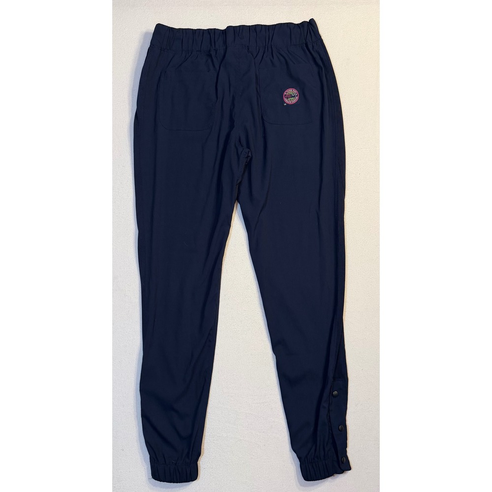 White Cross V-tess Black Jogger Scrub Pants Womens Medium Cargo Pockets 380